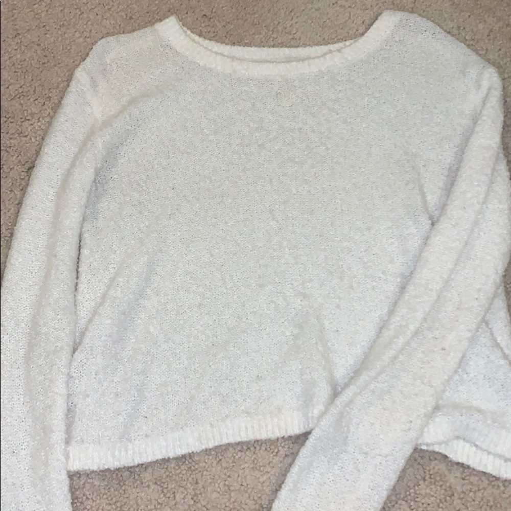 Fuzzy white sweater